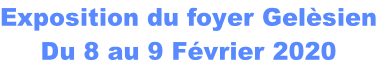 Exposition du foyer Gelèsien Du 8 au 9 Février 2020
